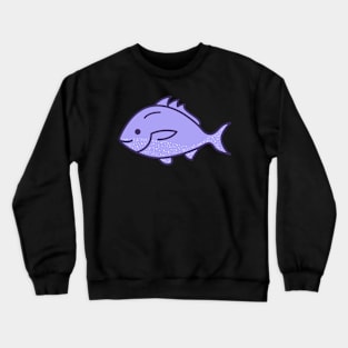 kawaii cute cartoon violet fish Crewneck Sweatshirt